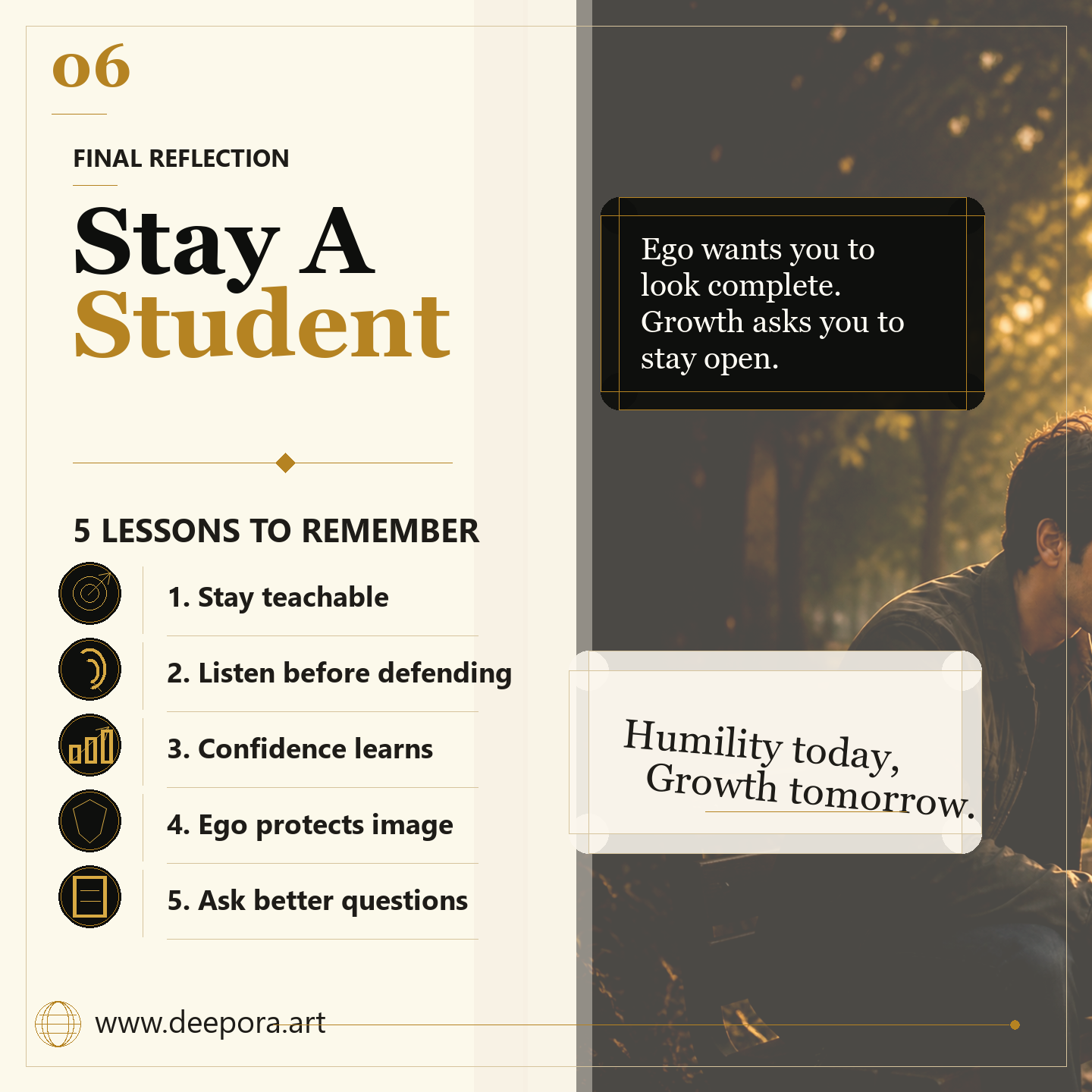 Stay a student final reflection from Deepora