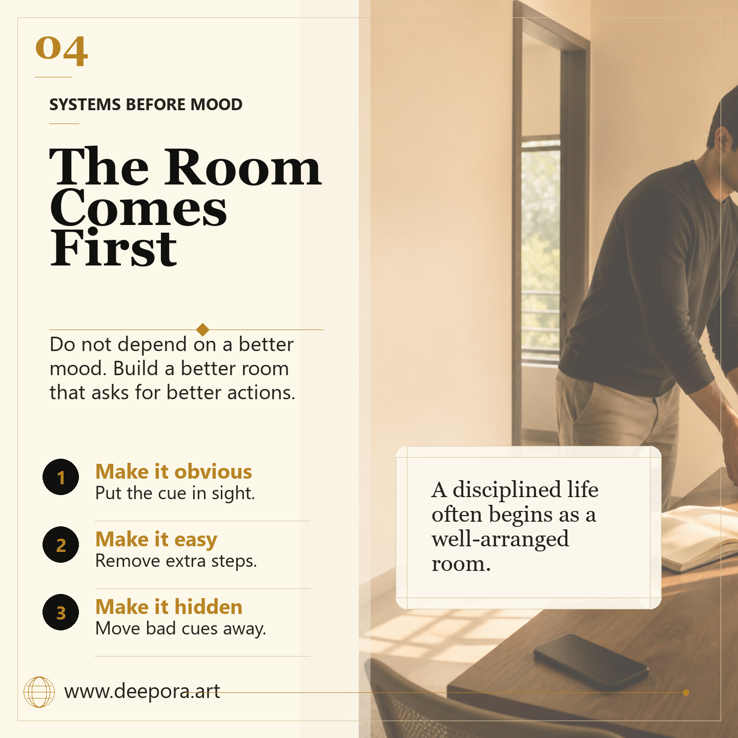 The room comes first systems before mood lesson