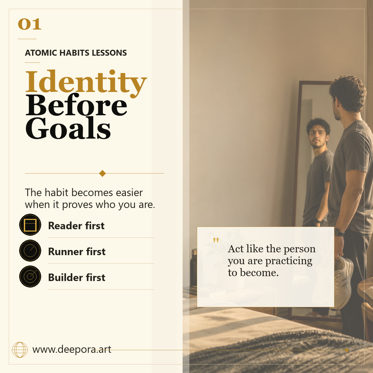 Atomic Habits Identity Based Habits: Become the Person First