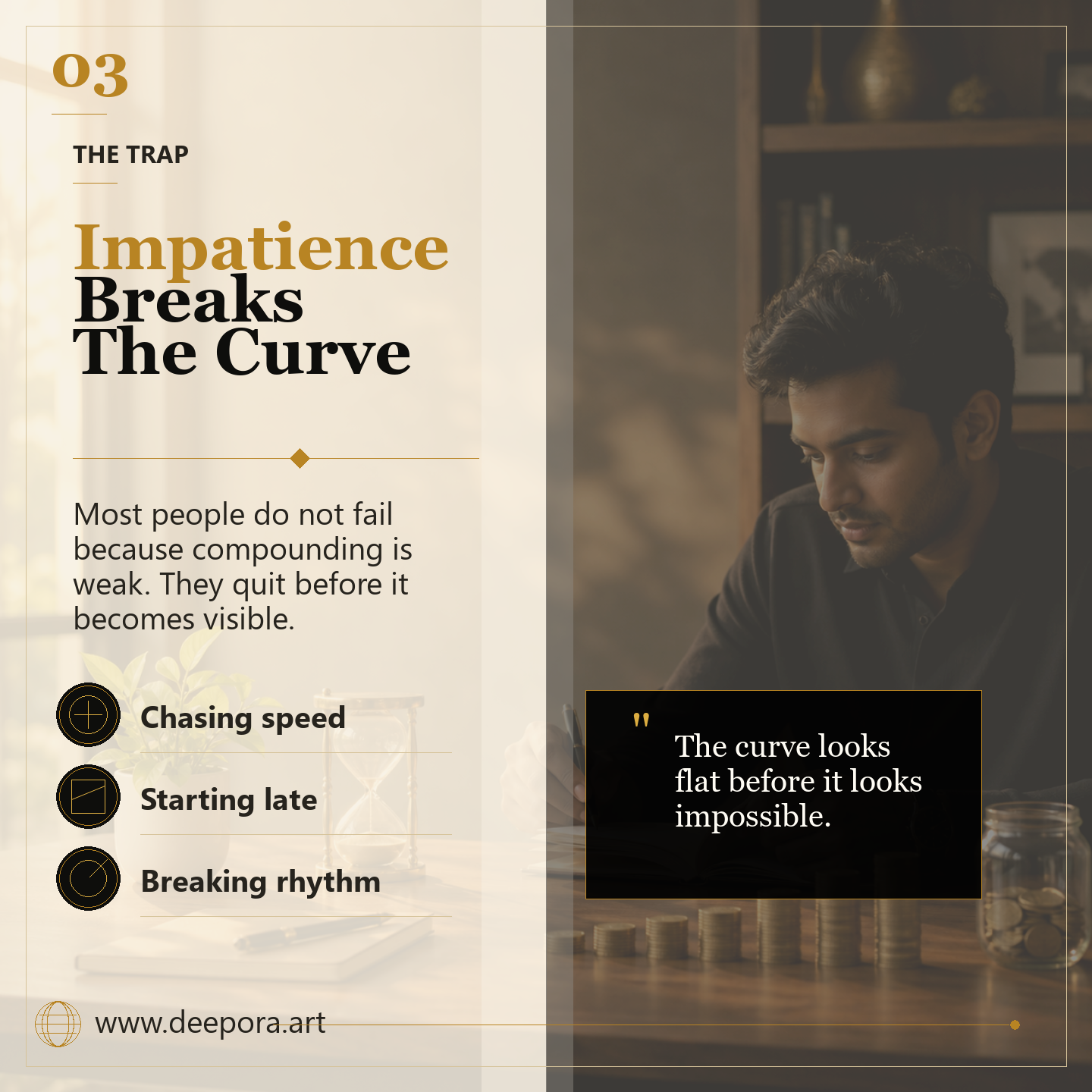 Impatience breaks the compounding curve before growth becomes visible