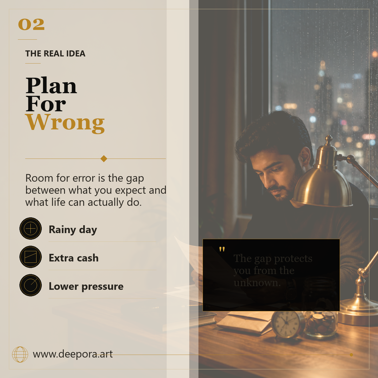 Plan for wrong with rainy day cash extra cash and lower pressure